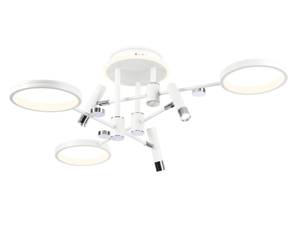 Потолочный светодиодный светильник с пультом управления FL51646/3+3 WH/CH белый/хром 76W 3000K-6400K D700*300 (ПДУ ИК) Ambrella Light