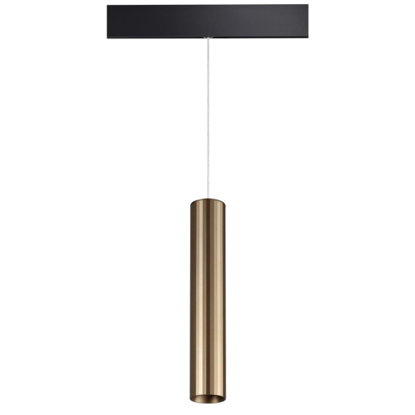 Трековый св-к для низков.шинопр.,провод 0,8м IP20 LED 4000K 20W 48V бронза светл/черн FLUM NOVOTECH