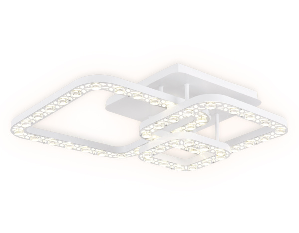 Потолочный светодиодный светильник с пультом FA162 WH/CH белый/хром 100W 540*540*130 (ПДУ РАДИО 2.4) Ambrella Light