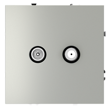 Розетка телевизионная встраиваемая Voltum S70 оконечная TV+SAT, (сталь)