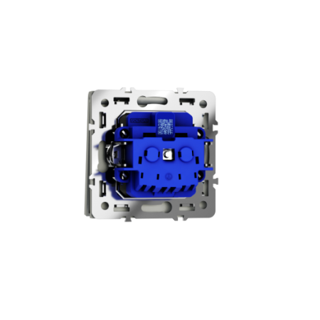 Розетка встраиваемая Voltum S70 с заземлением, защитными шторками и крышкой 16А, (сталь)
