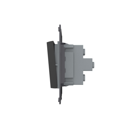 Выключатель двухлинейный клавишный (модуль) ЧЕРНЫЙ Livolo