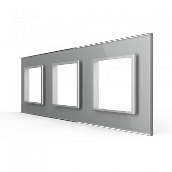 Рамка для розетки тройная Серая Livolo