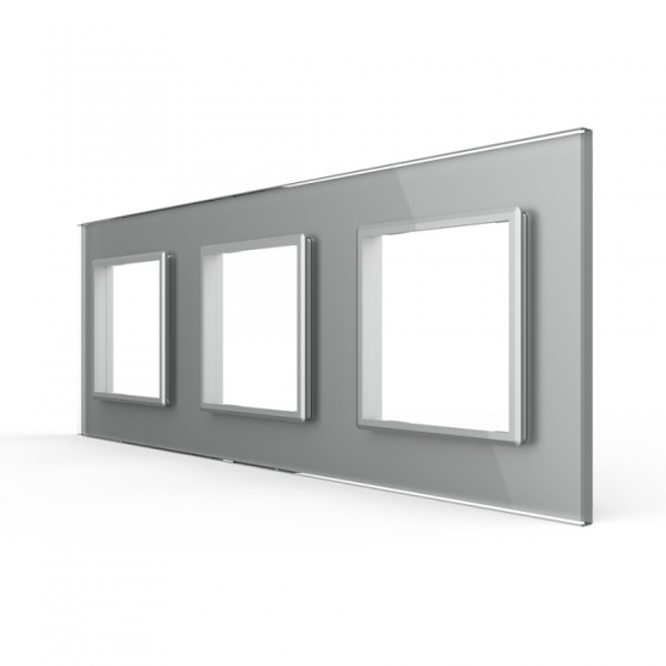 Рамка для розетки тройная Серая Livolo