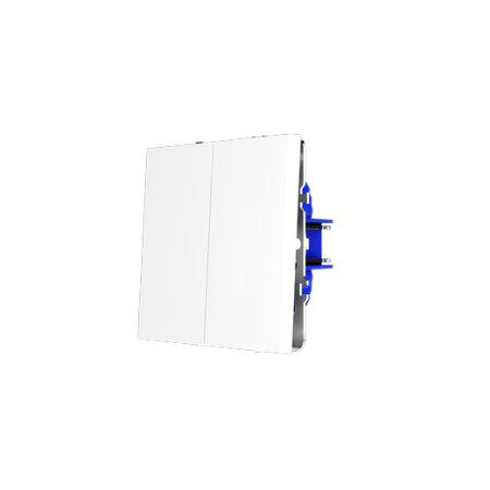 Выключатель с самовозвратом встраиваемый Voltum S70 двухклавишный 10А, (белый глянцевый)