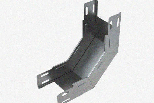 Лоток замковый глухой КПЗГ 200х100-45 УТ1,5 для поворота трассы вверх на 45, горячее цинкование, S1,5