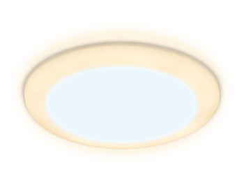 Встраиваемый светодиодный светильник с подсветкой и регулируемым крепежом DCR307 24W+6W 6400K/3000K 85-265V D230*35 (A110-200) Ambrella Light