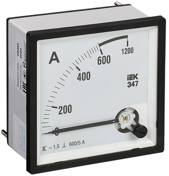 Амперметр аналоговый Э47 600/5А класс точности 1,5 72х72мм IEK