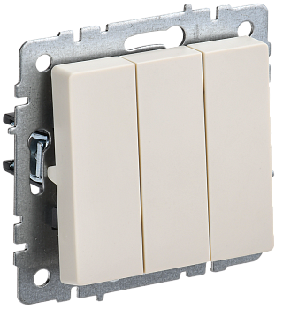 BRITE Выключатель 3-клавишный 10А ВС10-3-0-БрКр бежевый IEK BRITE Выключатель 3-клавишный 10А ВС10-3-0-БрКр бежевый IEK