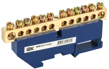 Шина N "ноль" на DIN-изоляторе ШНИ-8х12-12-Д-С IEK