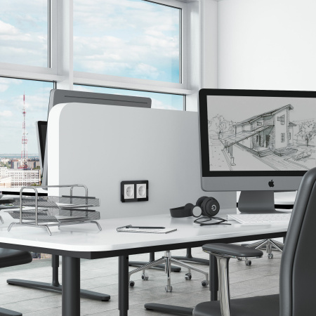 Розетка с заземлением и шторками (белый матовый) СУ IP31 Werkel