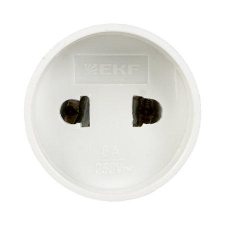 Адаптер-переходник б/з бел, 6А 250В PROxima EKF