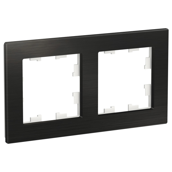 ATLASDESIGN NATURE Рамка 2-постовая металл оникс Schneider Electric