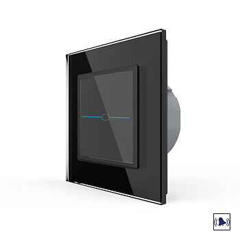 Сенсорный дверной звонок Quadro 1 клавиша 1 модуль Черный Livolo