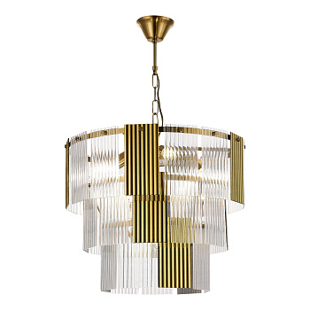 Люстра подвесная Латунь/Золотистый, Прозрачный E14 7*40Вт SLE1123-303-07 EVOLUCE