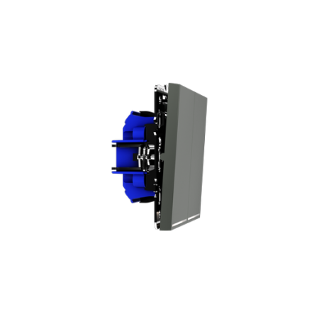 Проходной переключатель встраиваемый Voltum S70 двухклавишный с подсветкой 10А, (титан)