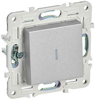 SKANDY Выключатель 1-клавишный проходной с индикацией 10А SK-V08S серебряный IEK