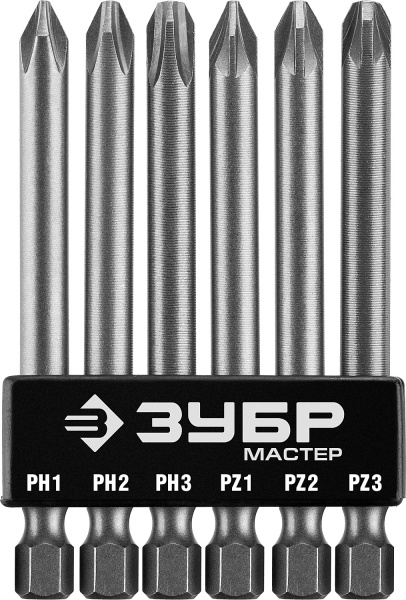 Набор : Биты длинные "МХ-6", CR-V ЗУБР