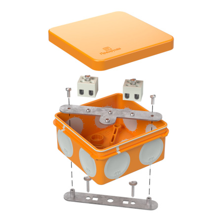 Коробка огнестойкая для о/п двухкомпонентная 60-0210-FR2.5-4 Е15-Е120 80х80х40 RAL2004 Промрукав (44 шт/уп)