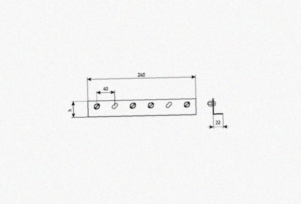Соединитель лотковый замковый СЛЗх65х1,0 УХЛ1, оцинкованный лист, S1,0