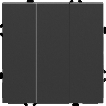 Выключатель 3-клавишный (механизм), STEKKER, 250В, 10А, серия Эмили, RSW10-5108-05, черный уголь, soft touch