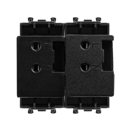 USB зарядное устройство модульное, "Avanti", "Черный матовый", 2 модуля DKC