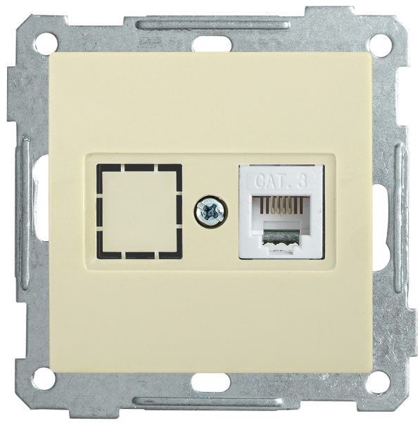 Розетка телефонная РТ12-1-Б RJ12 BOLERO кремовый IEK