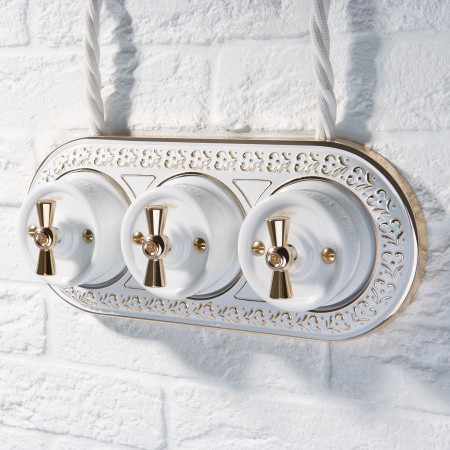 Ручка выключателя 2 шт. (золото) Ретро Werkel