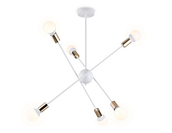 Подвесной светильник в стиле лофт TR80432/6 WH/GD белый/золото E27/6 max 60W D950*730 Ambrella Light