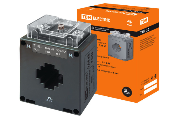 Трансформатор тока измерительный ТТН 30/300/5- 5VA/0,5-Р TDM