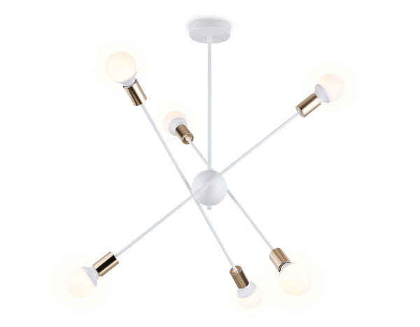 Подвесной светильник в стиле лофт TR80432/6 WH/GD белый/золото E27/6 max 60W D950*730 Ambrella Light