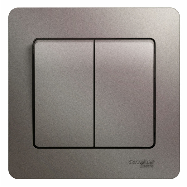 GLOSSA  Выключатель СУ 2-кл в сборе  10А платина IP20 Schneider Electric