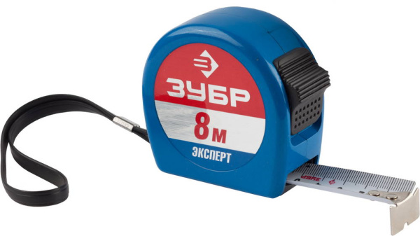 ЭКСПЕРТ Alu+ 8м / 25мм ударопрочная профессиональная рулетка в металлическом корпусе ЗУБР