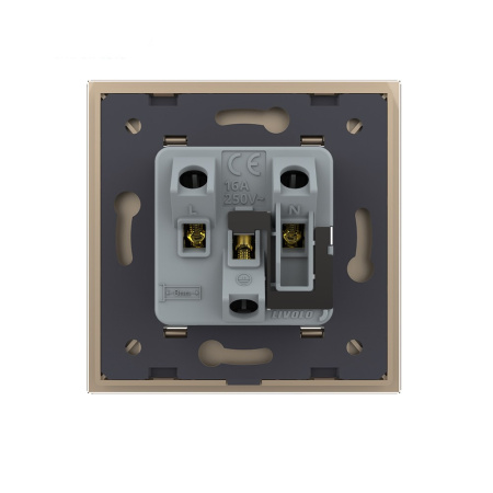 Розетка электрическая универсальная 16А 1 пост, цвет золотой Livolo