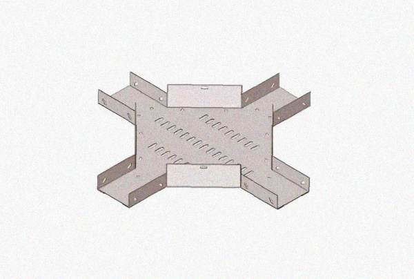 Лоток крестообразный замковый перфорированный КМЗ 200х100 УХЛ1, оцинкованный лист, S1,5