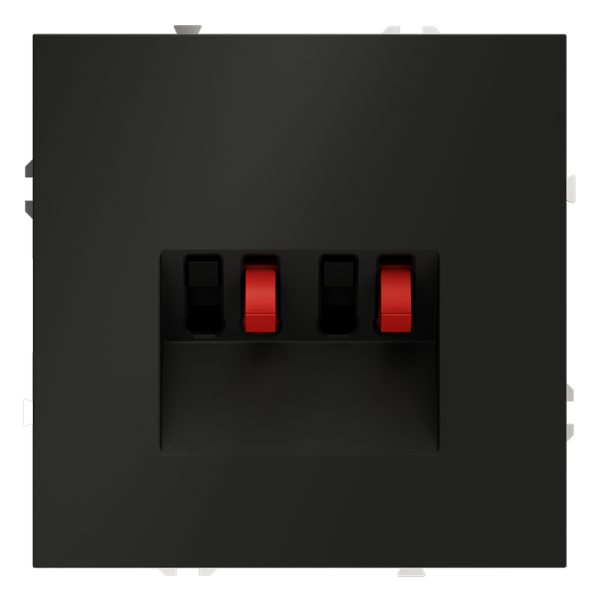 Розетка акустическая встраиваемая Voltum S70 4-местная, (черный матовый)