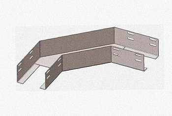 Лоток угловой перфорированный КГ 100х100-135 У3 поворот на 135, окрашенный, S1,5