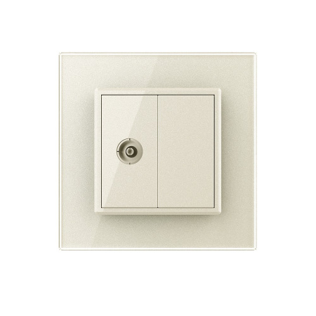 Розетка телевизионная одинарная 1 пост, цвет жемчужный Livolo