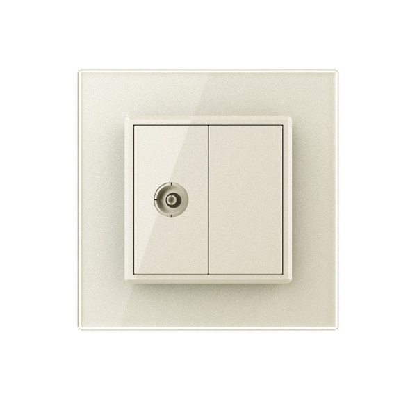 Розетка телевизионная одинарная 1 пост, цвет жемчужный Livolo