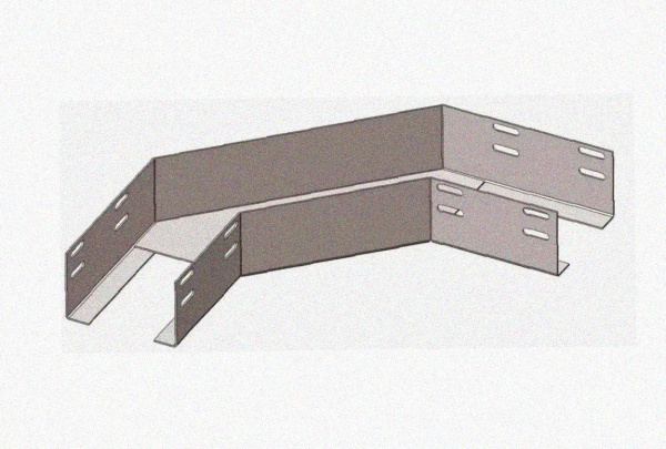 Лоток угловой перфорированный КГ 100х100-135 У3 поворот на 135, окрашенный, S1,5