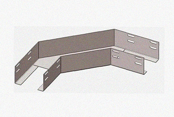 Лоток угловой перфорированный КГ 300х100-90 УХЛ1 поворот на 90, оцинкованный лист S1,0