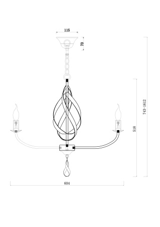 Люстра 6*E14 40Вт Серебро Антик IP20 Sealy FR5027PL-06S Freya