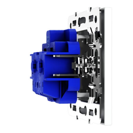Розетка встраиваемая Voltum S70 с заземлением и защитными шторками, 16А, (белый матовый)