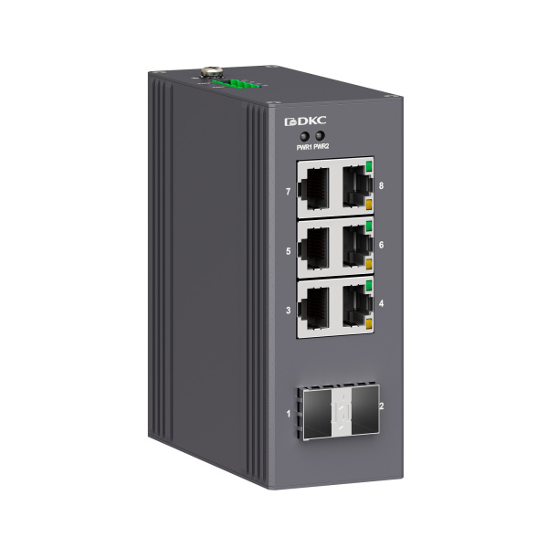 Промышленный неуправляемый коммутатор, арт. N1000-2SFP6T-P2 DKC