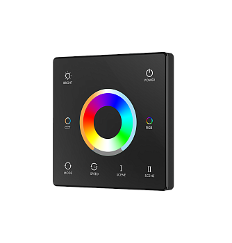 Donel RGB+CCT настенный пульт дистанционного управления, 1 зона, Черный, зона охвата 30м, серия:DN8UTZ