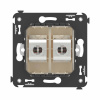 Компьютерная розетка RJ-45 без шторки в стену, кат.6А двойная экранированная, "Avanti", "Ванильная дымка" DKC