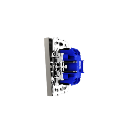 Выключатель встраиваемый Voltum S70 двухклавишный с подсветкой 10А, (кашемир)