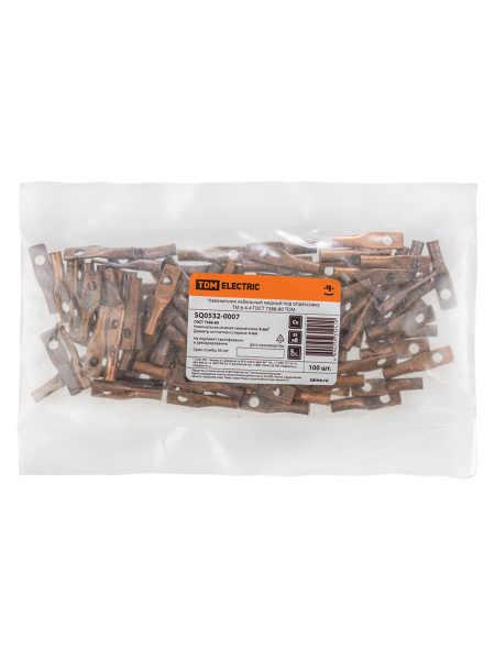 Наконечник кабельный медный под опрессовку ТМ 6-4-4 ГОСТ 7386-80 TDM