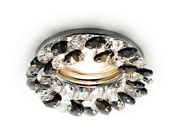 Встраиваемый точечный светильник K206 BK/CH хром/черный хрусталь MR16 Ambrella Light