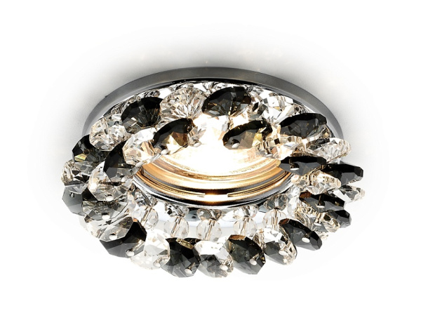 Встраиваемый точечный светильник K206 BK/CH хром/черный хрусталь MR16 Ambrella Light